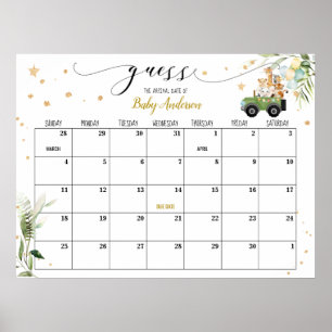 Baby-Shower-Rates-Datums-Kalender Poster