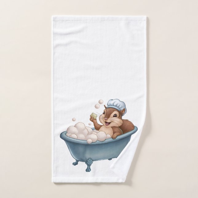 Baby shower Rétro Squirrel (Serviette à main)