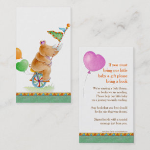 Baby shower rhinocéros livre d'art cartes de cadea