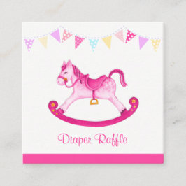 Baby shower rocking cheval art diaper tirage carte