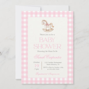 Baby shower Rocking Horse Invitation fille