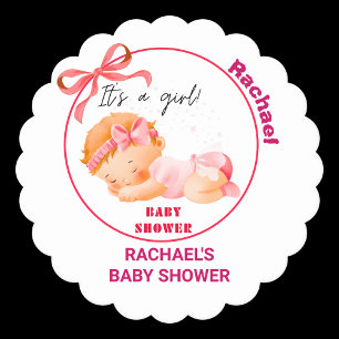 Baby Shower Rosa, Baby Shower Mädchen Untersetzer
