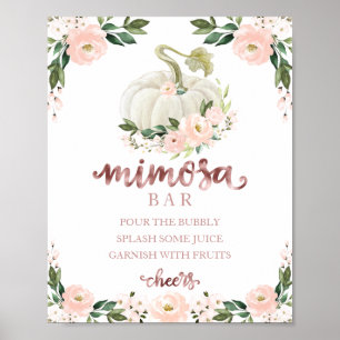 Baby Shower Rosa Gold Mimosa-Bar-Schild für Mädche Poster