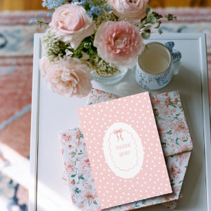 Baby Shower Rosa Punkte Baby Mädchen Coquette Dankeskarte