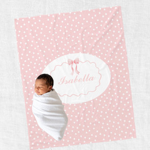 Baby Shower Rosa Punkte Baby Mädchen Coquette Fleecedecke