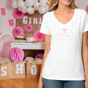 Baby Shower Rosa Schleife Mädchen Coquette Mutti B T-Shirt
