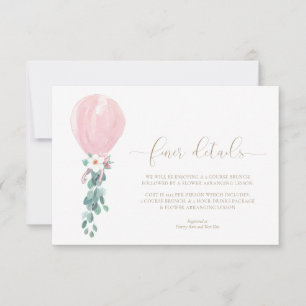 Baby shower rose Balloon Finder Détails Cartes