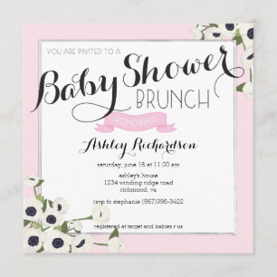 Baby shower rose Brunch Invitation