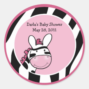 Baby shower ROSE de DIVA de ZÈBRE autocollant de 3