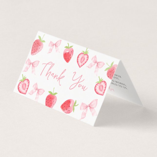 Baby shower rose doux Merci pliable (Front)