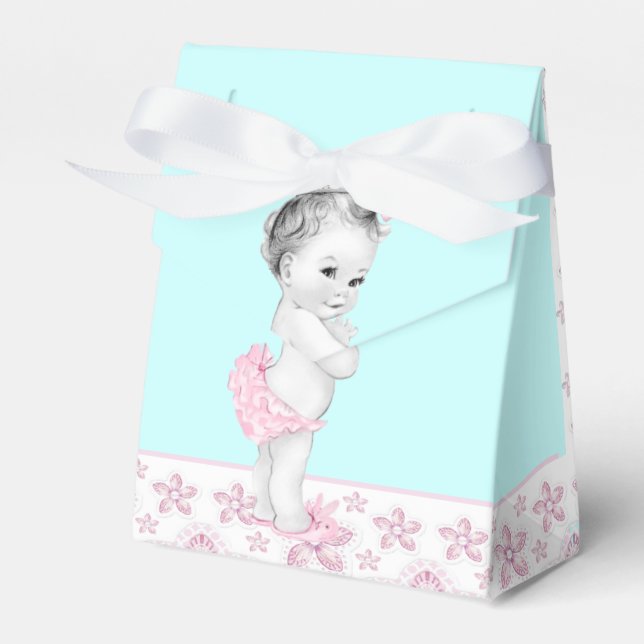 Baby shower rose et bleu Turquoise Ballotins (Verso)