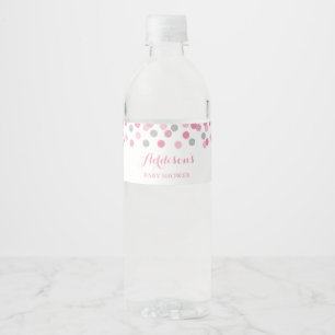 Baby shower rose et d'argent Étiquettes bouteille