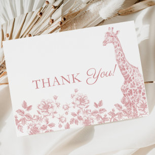 Baby shower rose fille Toile Safari Carte de remer