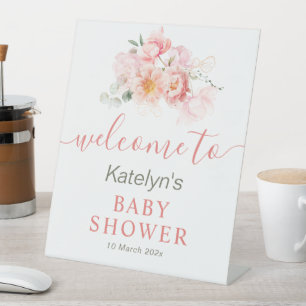baby shower rose fleuri signe de bienvenue