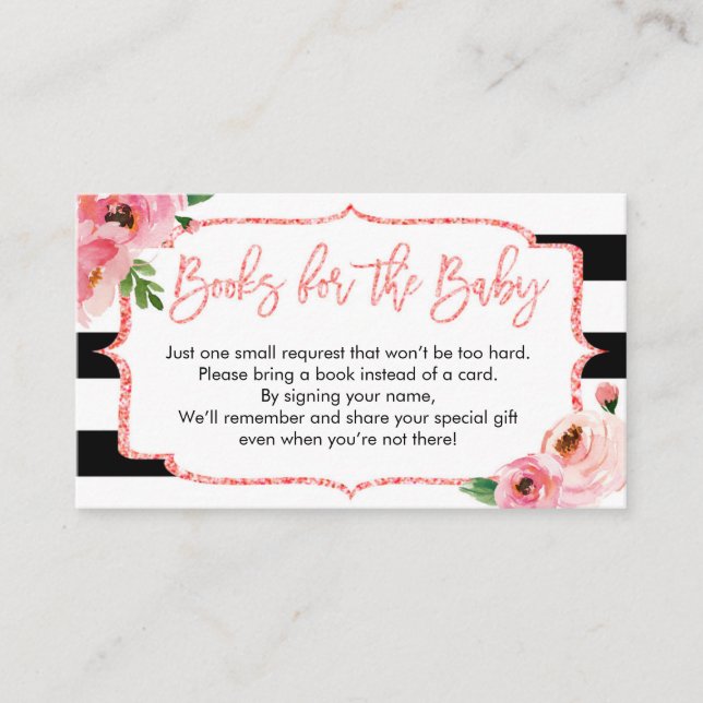 Baby shower Rose Girl Apportez Une Carte De Demand (Devant)