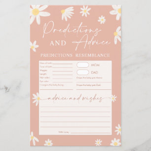 Baby shower rose prédictions et carte de conseil