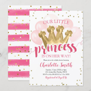 Baby shower Rose Princess Invitation Anniversaire