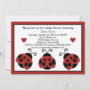 Baby shower rouge et noir Invitation si mignonne
