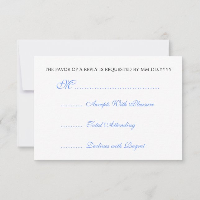 Baby shower RSVP Vintage ruban bleu (Devant)