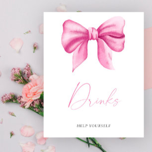 Baby shower ruban rose - Boissons Affiche
