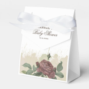Baby Shower Rustikale Blumenrosa Burgunder Geometr Geschenkschachtel