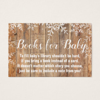 Baby shower Rustique Snowflakes Apportez un livre