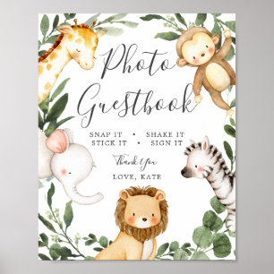 Baby shower Safari Animaux Photo Livre d'or
