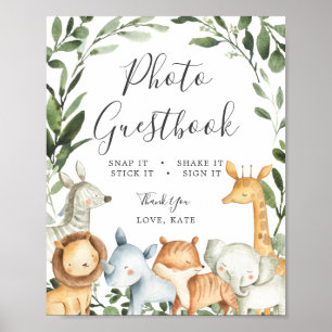 Baby shower Safari Animaux Photo Livre d'or