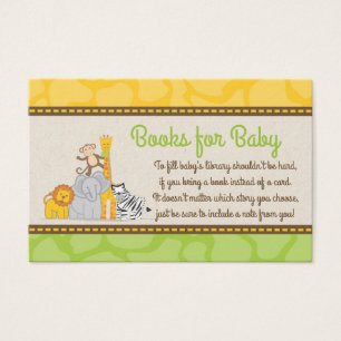 Baby shower Safari Apportez une carte de livre