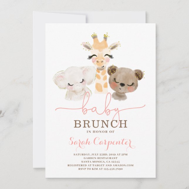 Baby shower Safari Brunch Invitation (Devant)