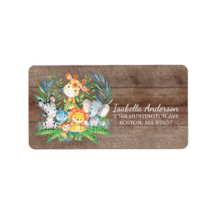 Baby shower Safari Jungle Étiquette de adresse