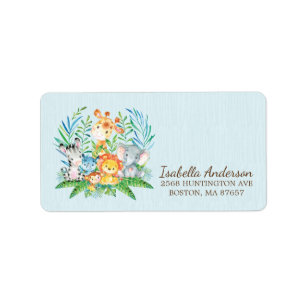 Baby shower Safari Jungle Étiquette de adresse