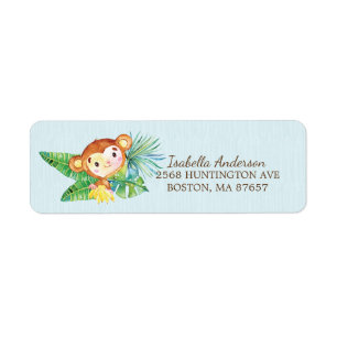 Baby shower Safari Jungle Monkey Étiquette de adre