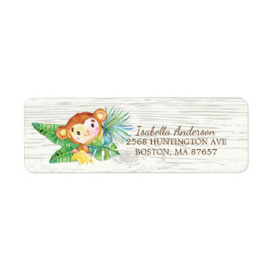 Baby shower Safari Jungle Monkey Étiquette de adre