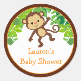 Baby shower Safari Singe Favoriser Stickers
