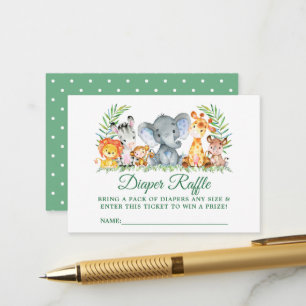 Baby-Shower-Safari-Tiere-Raffle-Ticket-Dots Begleitkarte