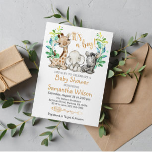 Baby shower Safari Wild Boy Invitation