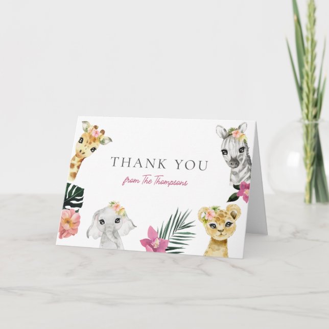 Baby shower sauvage d'une Jungle Merci (Devant)