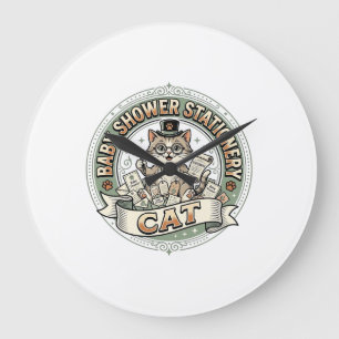 Baby Shower Schreibwaren Katze Baby Shower Schreib Große Wanduhr