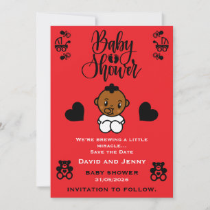 Baby Shower Schwarze Baby Ankunft Save The Date