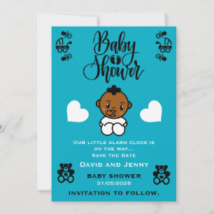 Baby Shower Schwarze Baby Ankunft Save The Date