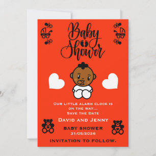 Baby Shower Schwarze Babyankunft Save The Date