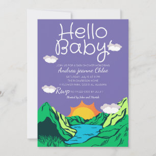 Baby Shower Skript Simple Adventure Mountain Einladung