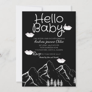 Baby Shower Skript Simple Adventure Mountain Einladung
