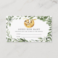 Baby shower Sloth Devine Combien de cartes