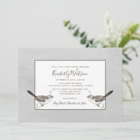 Baby shower Songbird Pair | Invitation Grey
