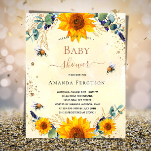 Baby Shower Sonnenblumen Bienen Eukalyptus Budget Flyer