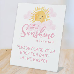 Baby Shower 'Sonnenstrahl' - Bitte hier Bücher abl Sockelschild