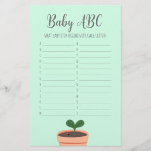 Baby-Shower-Spiel Baby ABC Flyer