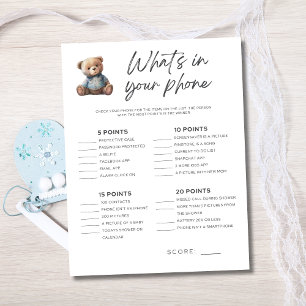 Baby Shower Spiel Baby Junge Was ist in deinem Han Einladung